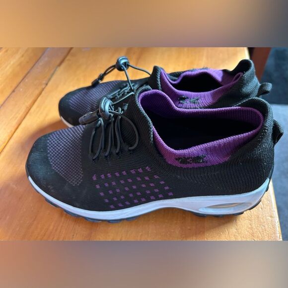 Women's Walking Shoes Sock Sneakers - Mesh Easy Lace Air Cushion Platform Shoes - Picture 2 of 10